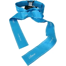 Blue Waist Ribbon Wide Bow Belt