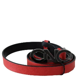 Red Reversible Leather Logo Belt