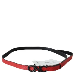 Red Reversible Leather Logo Belt
