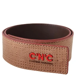 White Leather Logo Fashion Waist Belt