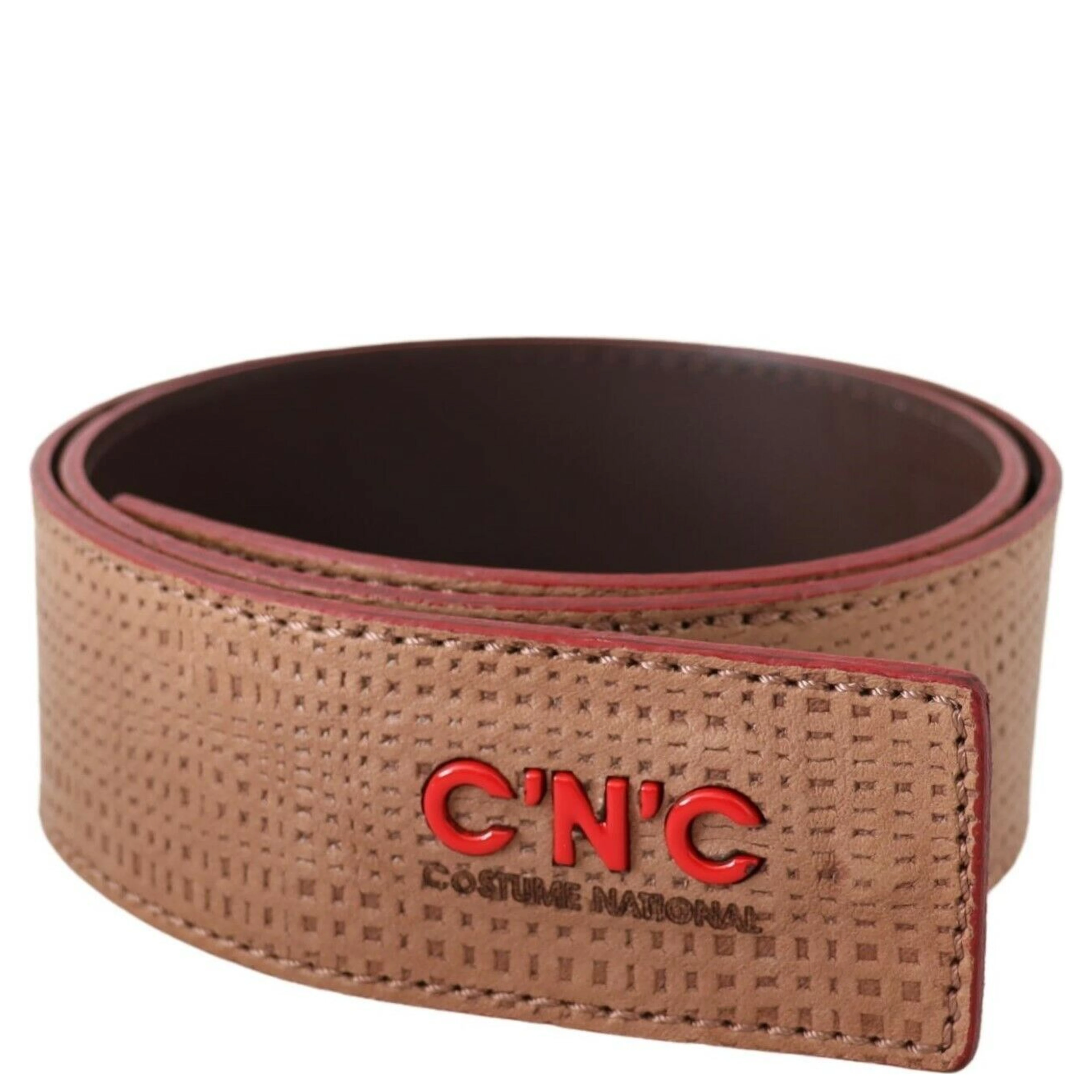 White Leather Logo Fashion Waist Belt