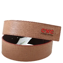 White Leather Logo Fashion Waist Belt