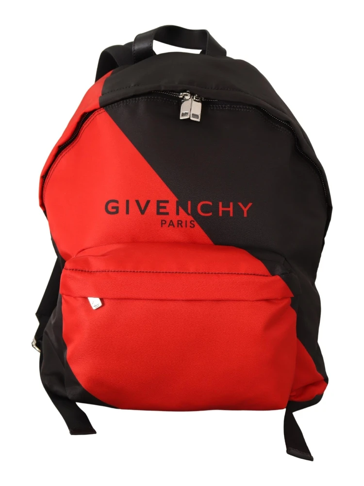 Red & Black Nylon Urban Backpack