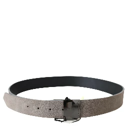 Brown Leather Square Logo Buckle Belt