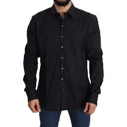 Black Cotton Stretch Dress SICILIA Shirt