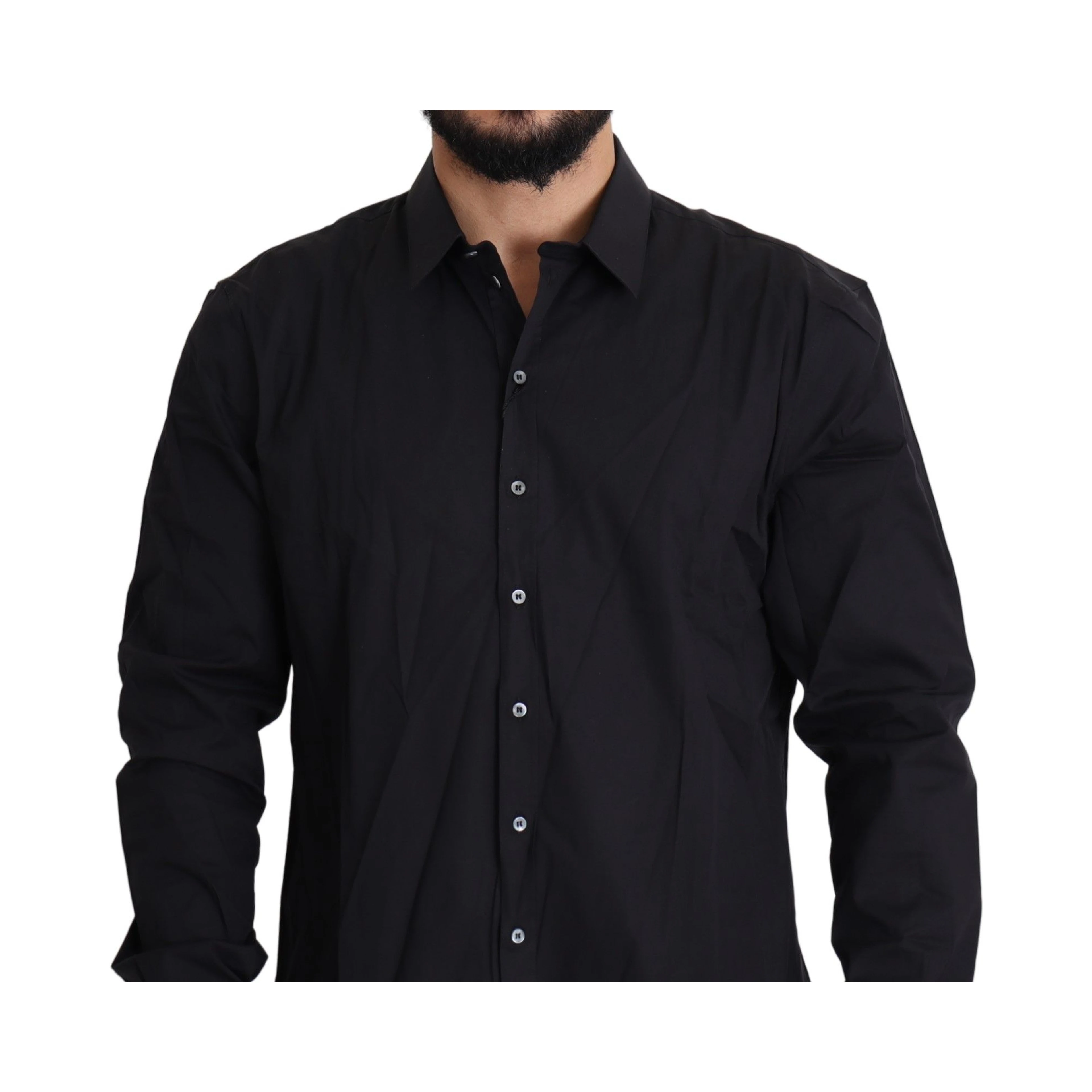 Black Cotton Stretch Dress SICILIA Shirt