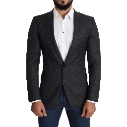 Black Wool Single Breasted Coat MARTINI Blazer