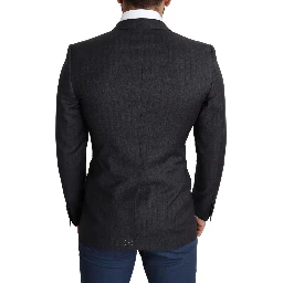 Black Wool Single Breasted Coat MARTINI Blazer
