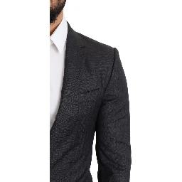 Black Wool Single Breasted Coat MARTINI Blazer
