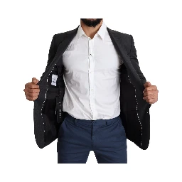 Black Wool Single Breasted Coat MARTINI Blazer