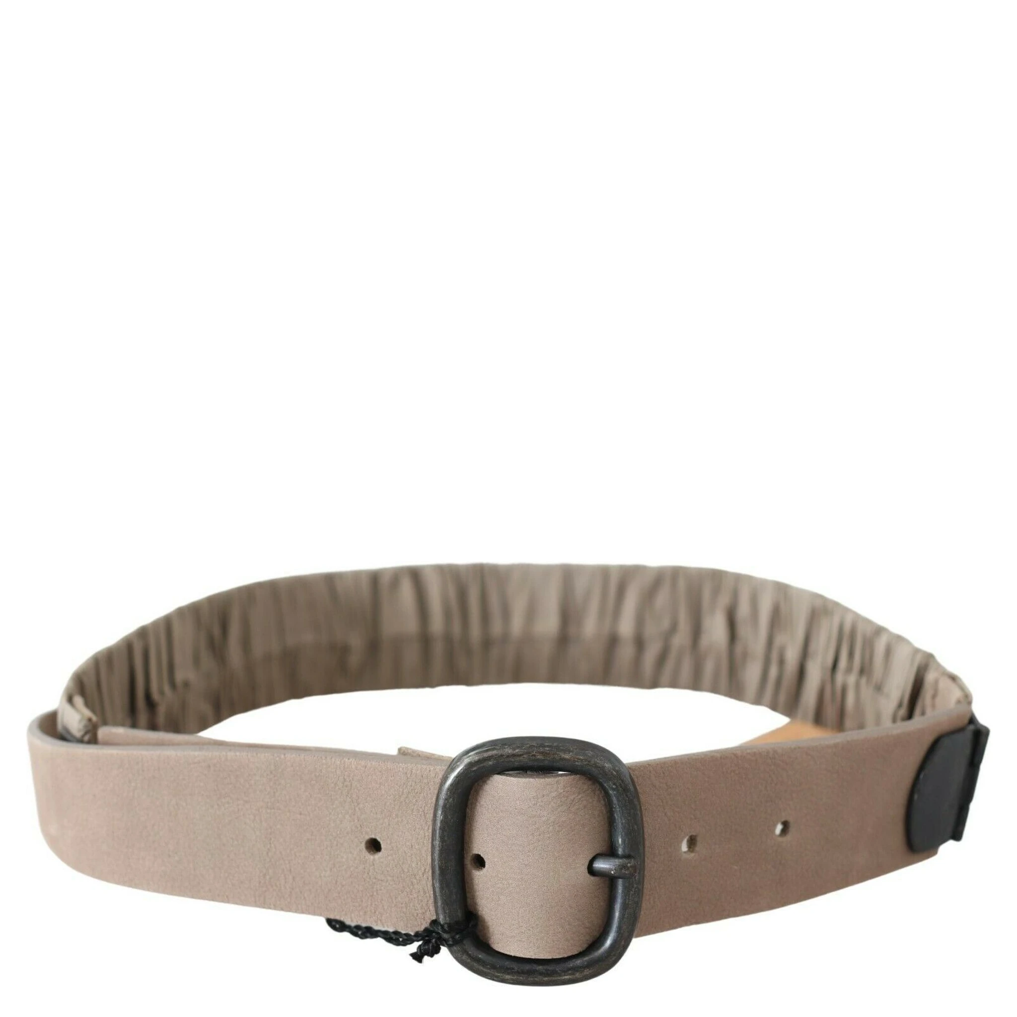 Brown Solid Leather Waist Metal Buckle Belt