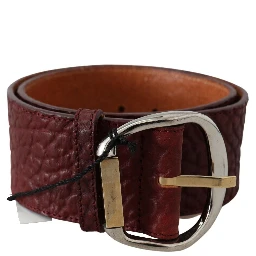 Bordeaux Wide Leather Waist Gold Silver Belt
