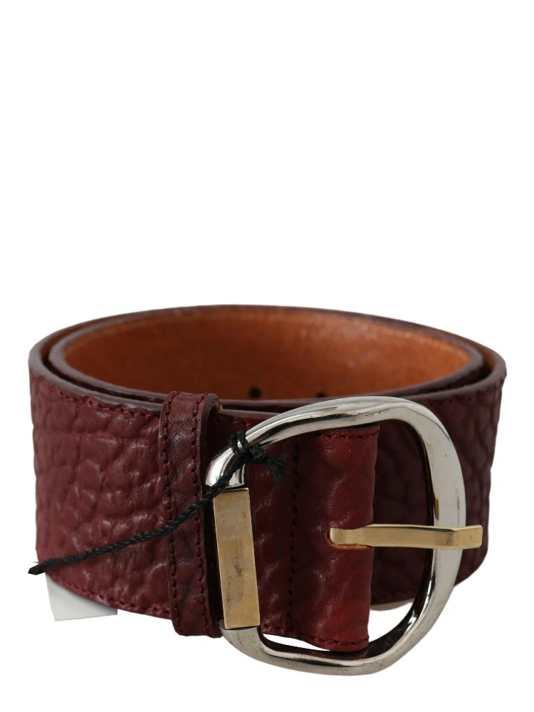 Bordeaux Wide Leather Waist Gold Silver Belt alternative
