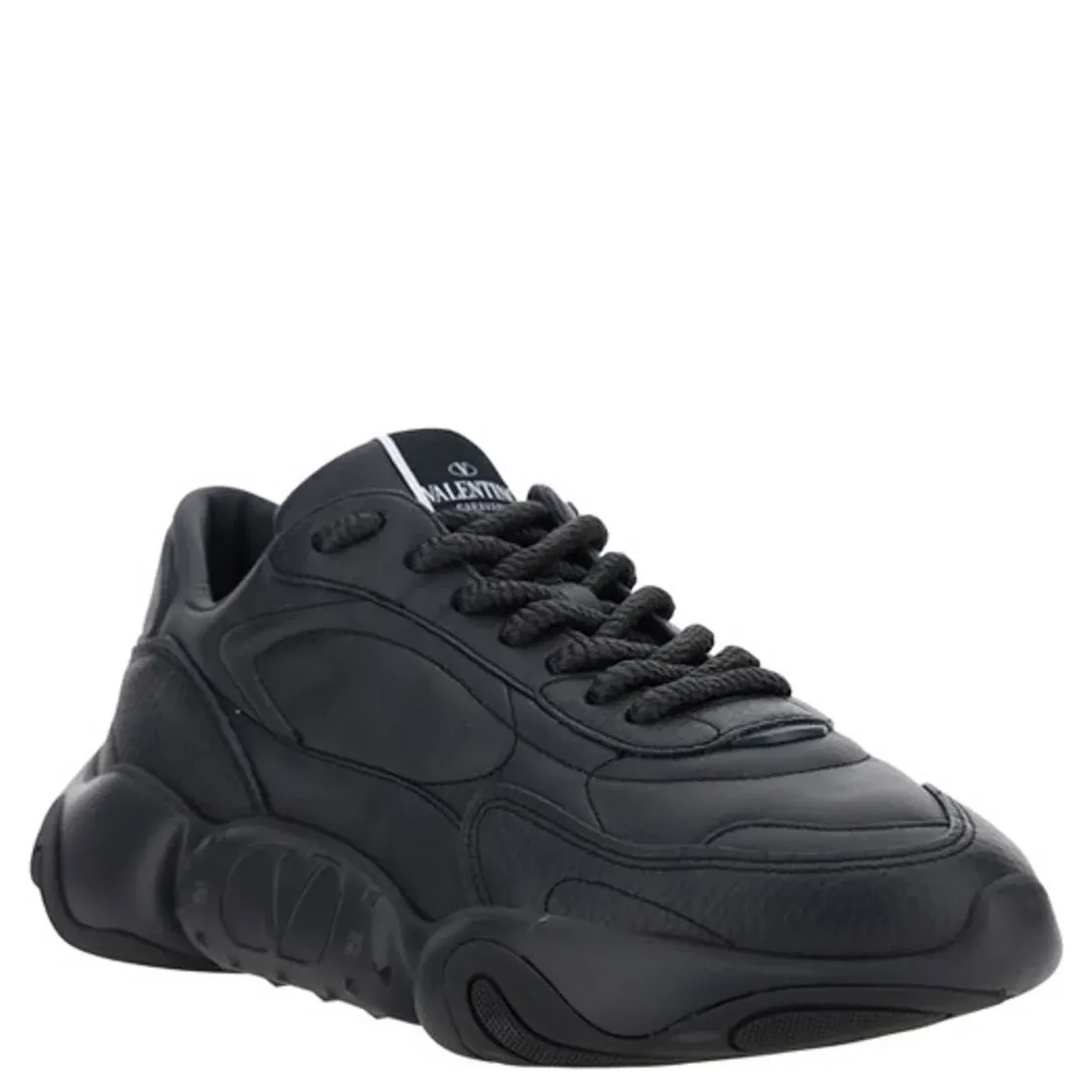 Black Calf Leather Garavani Sneakers