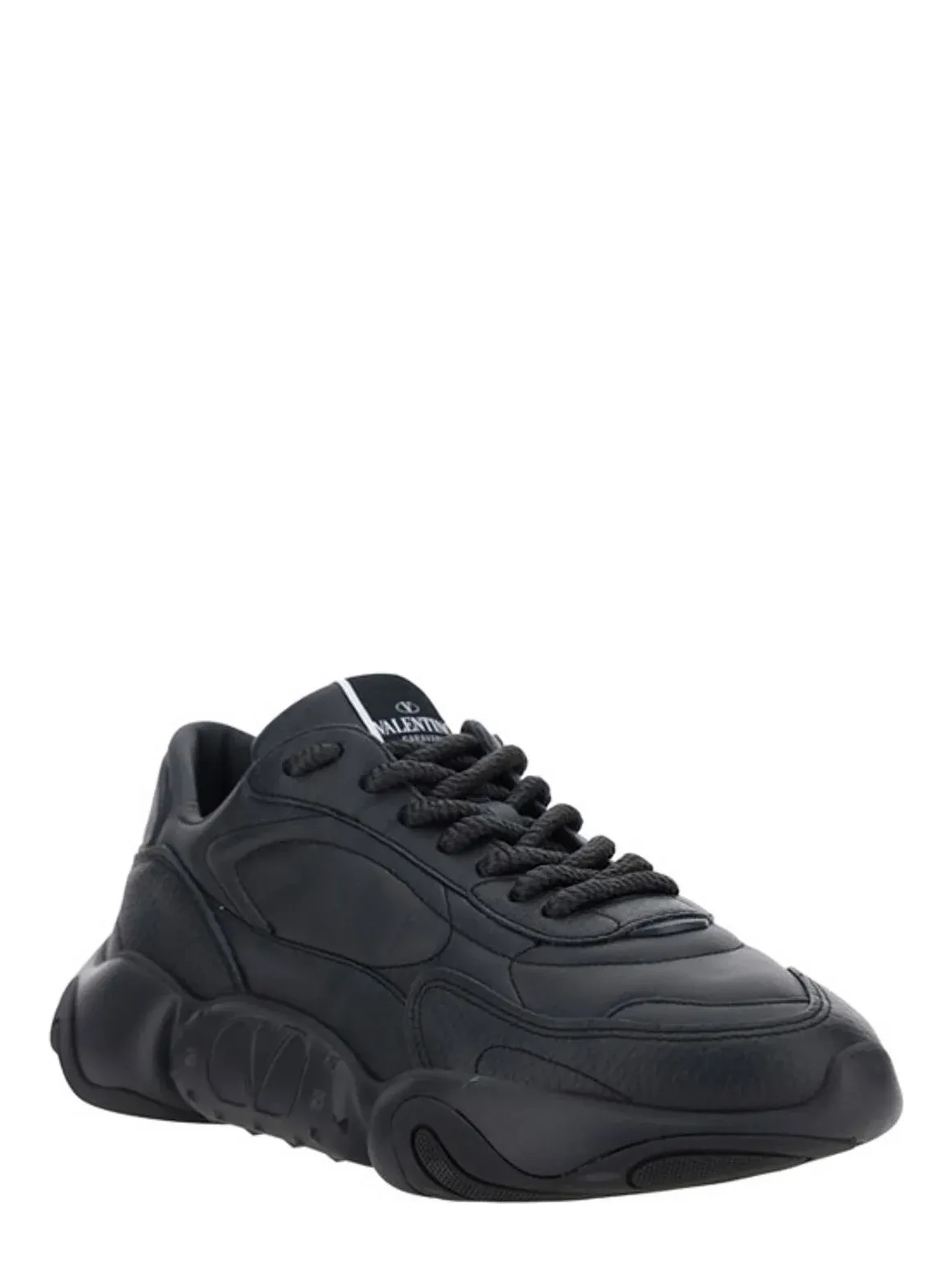 Black Calf Leather Garavani Sneakers
