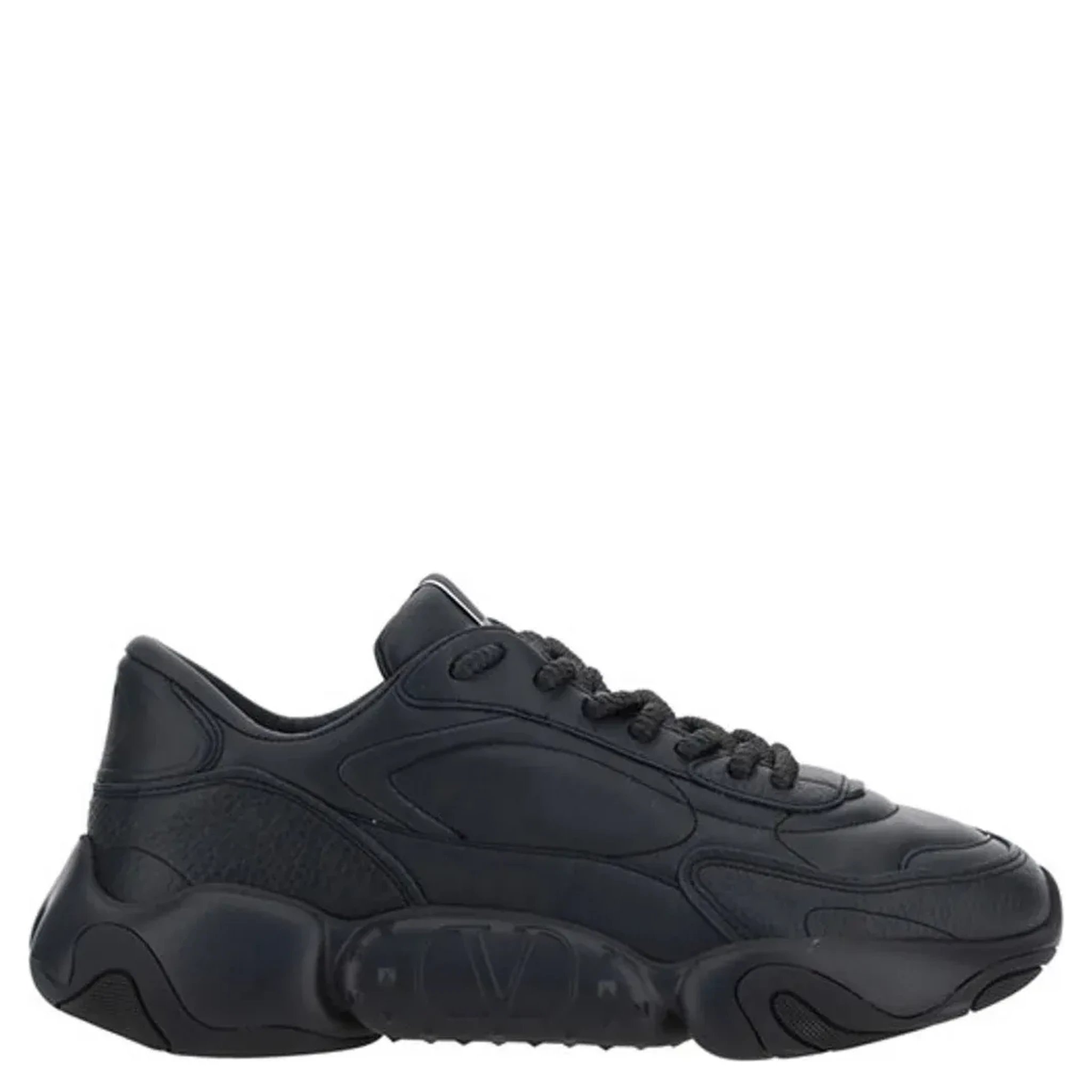 Black Calf Leather Garavani Sneakers