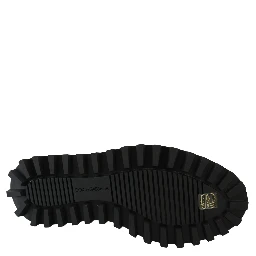 Black Rubberized Calfskin Chunky Derby Vulcano Shoes