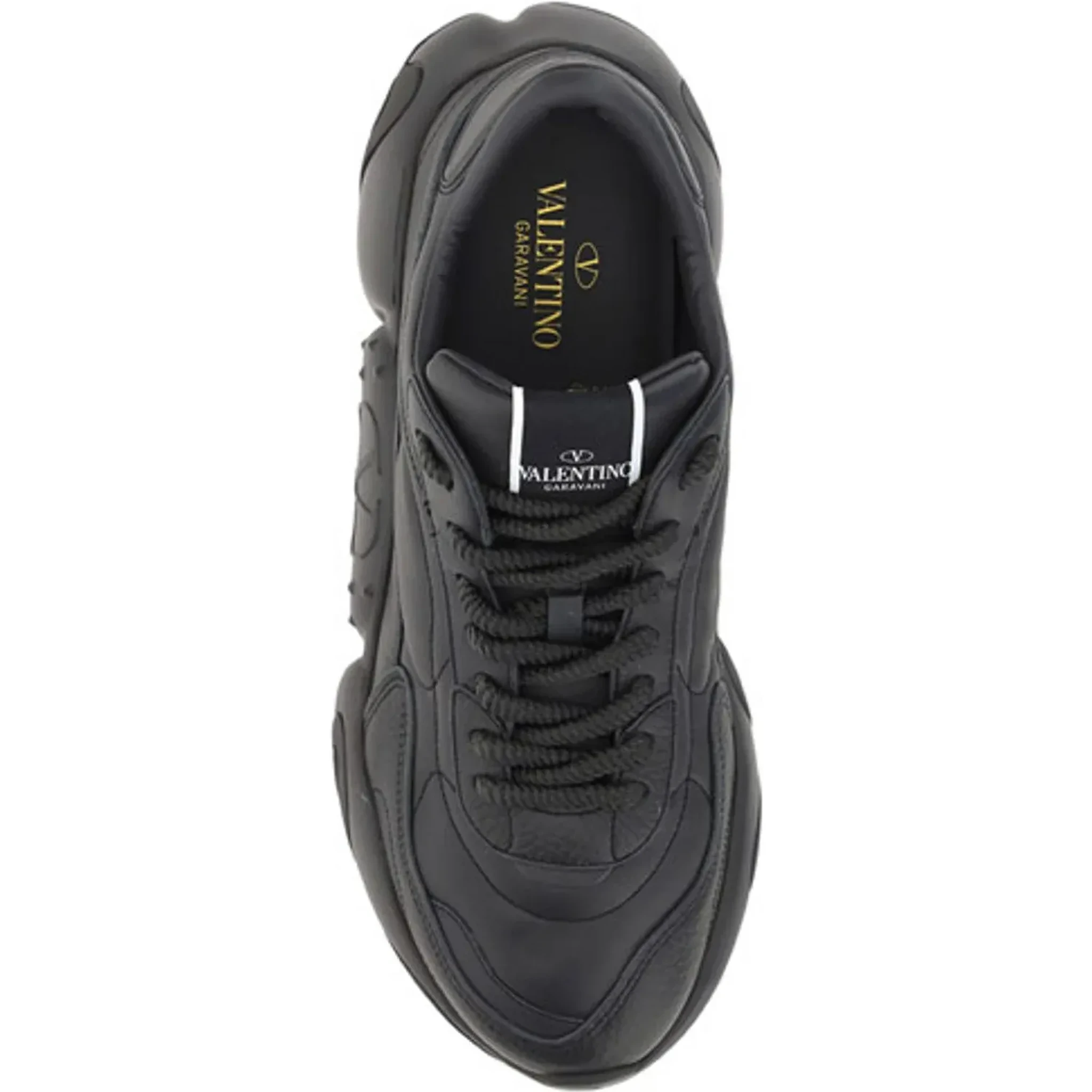 Black Calf Leather Garavani Sneakers
