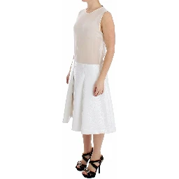 White Pleated Bottom Tank Sheath Transparent Dress