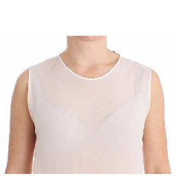 White Pleated Bottom Tank Sheath Transparent Dress