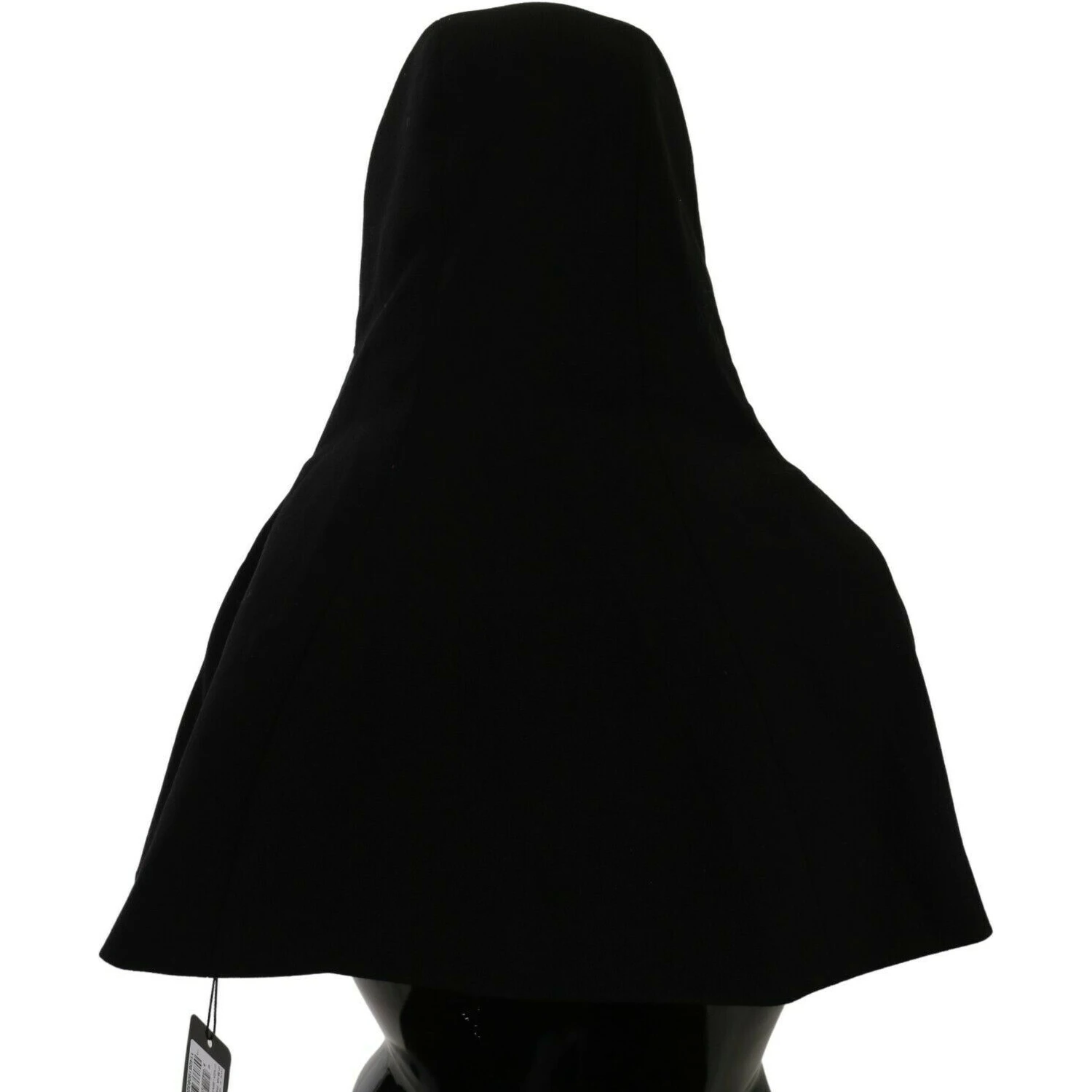 Black Wool Whole Head Hooded Scarf Hat