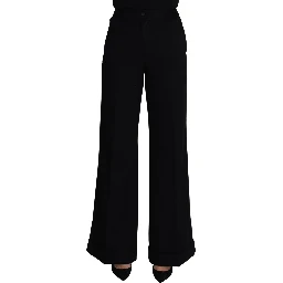 Black Cashmere Wide Leg Women Trouser Pants