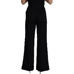 Black Cashmere Wide Leg Women Trouser Pants