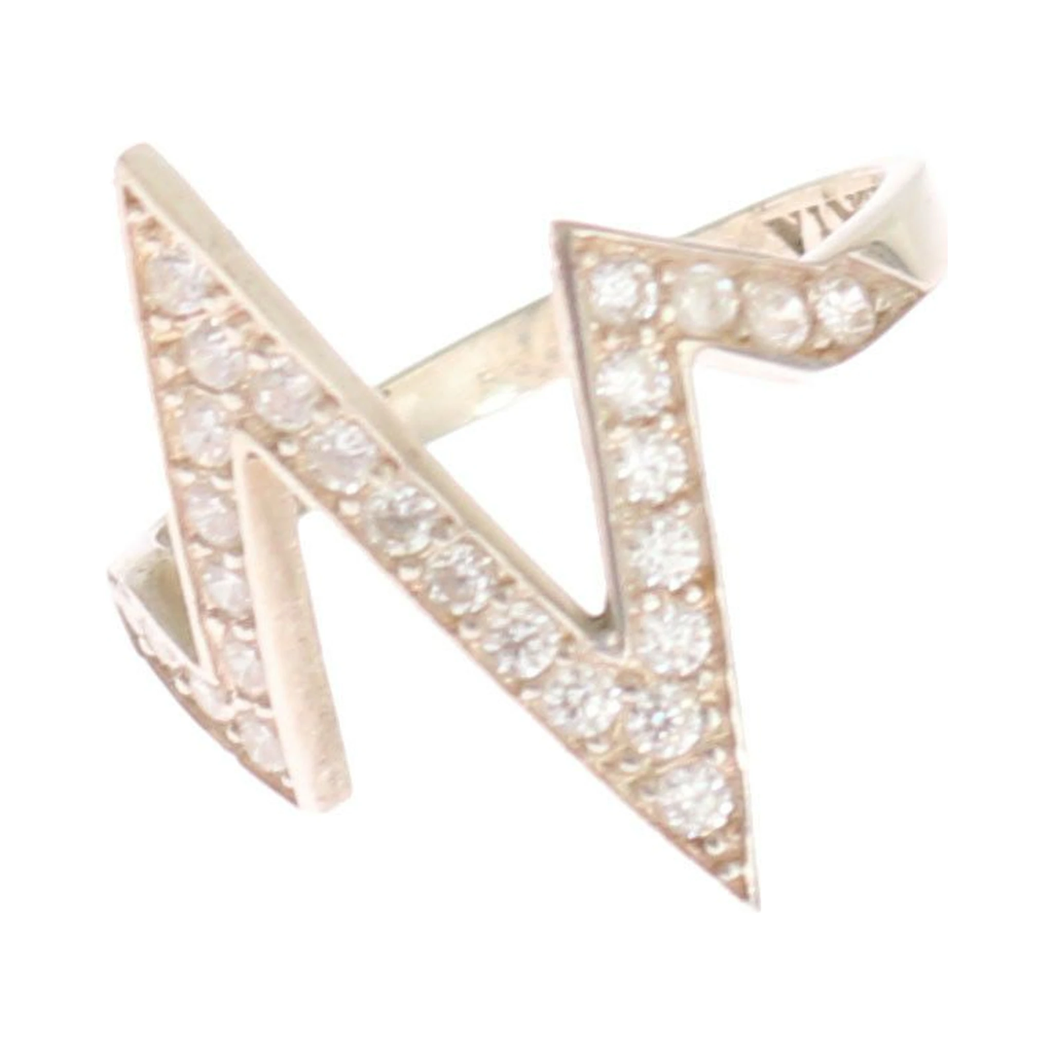 Silver Authentic Womens Clear Ring