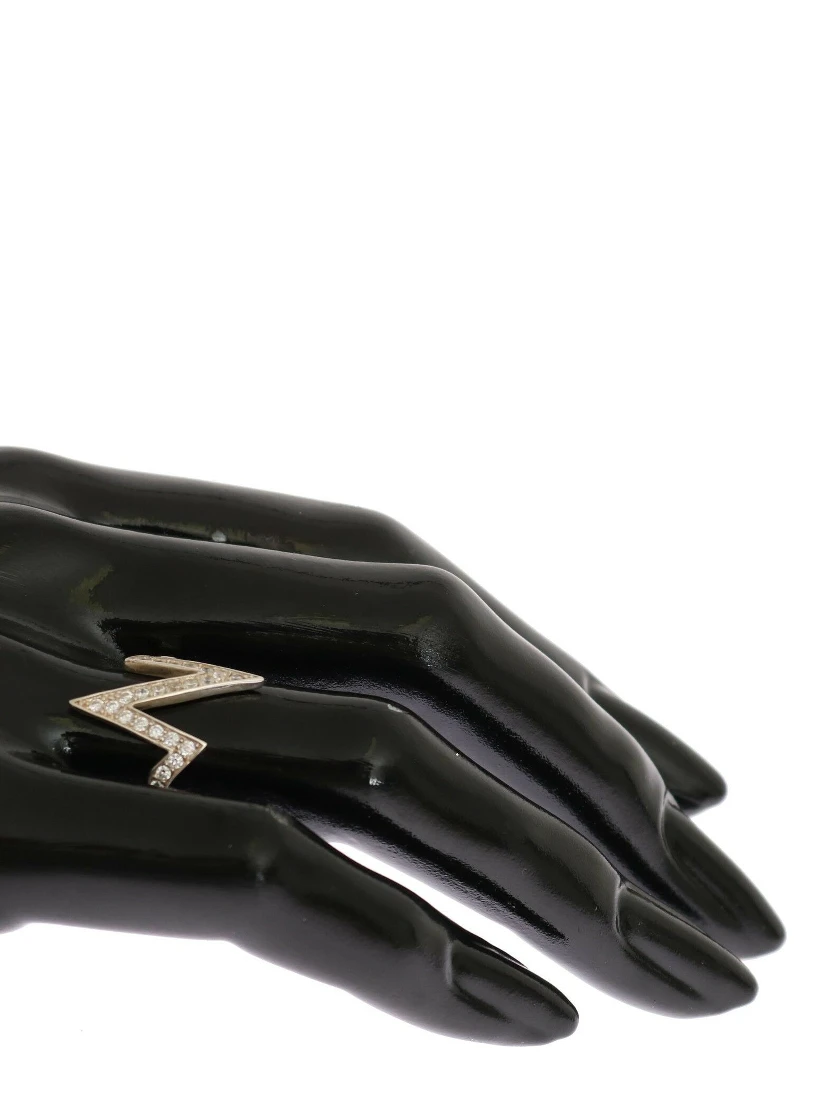 Silver Authentic Womens Clear Ring