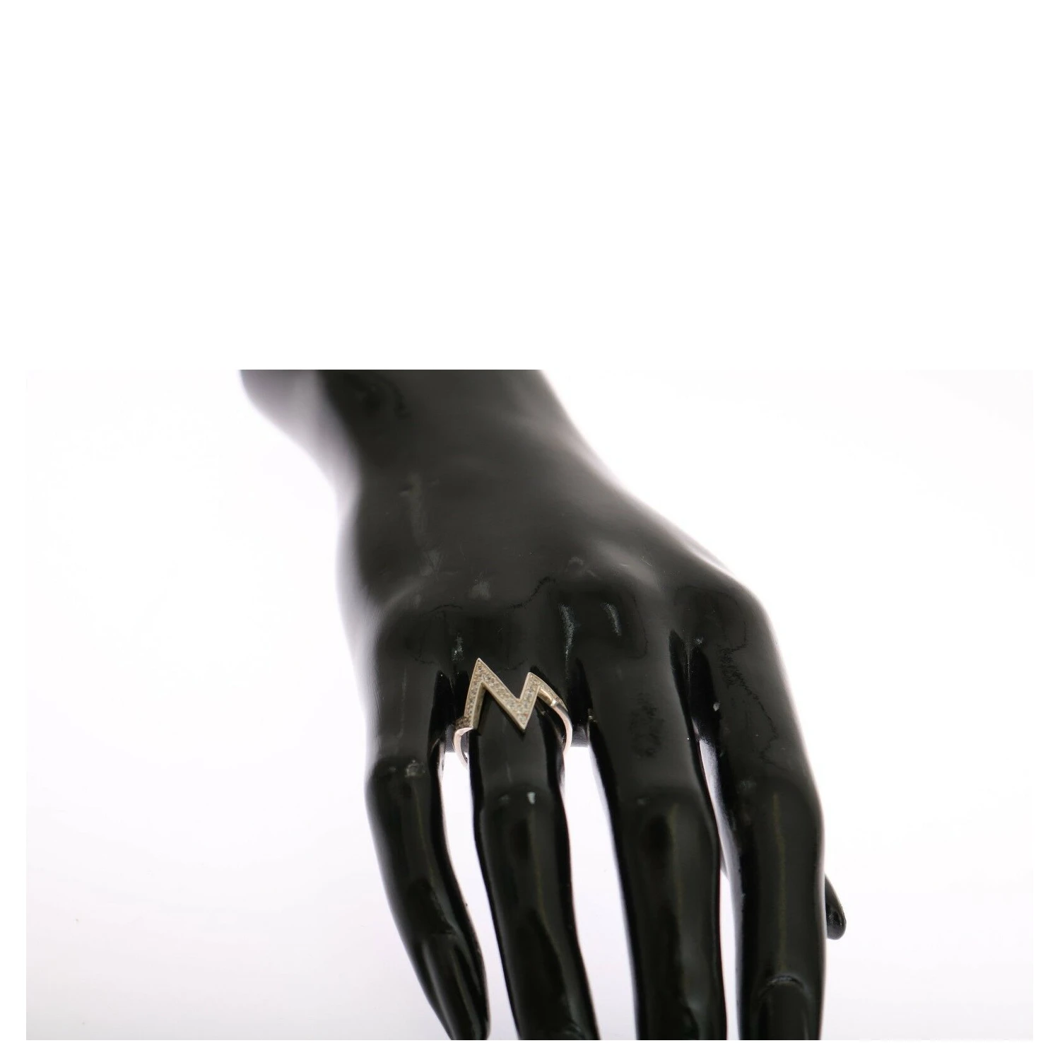 Silver Authentic Womens Clear Ring