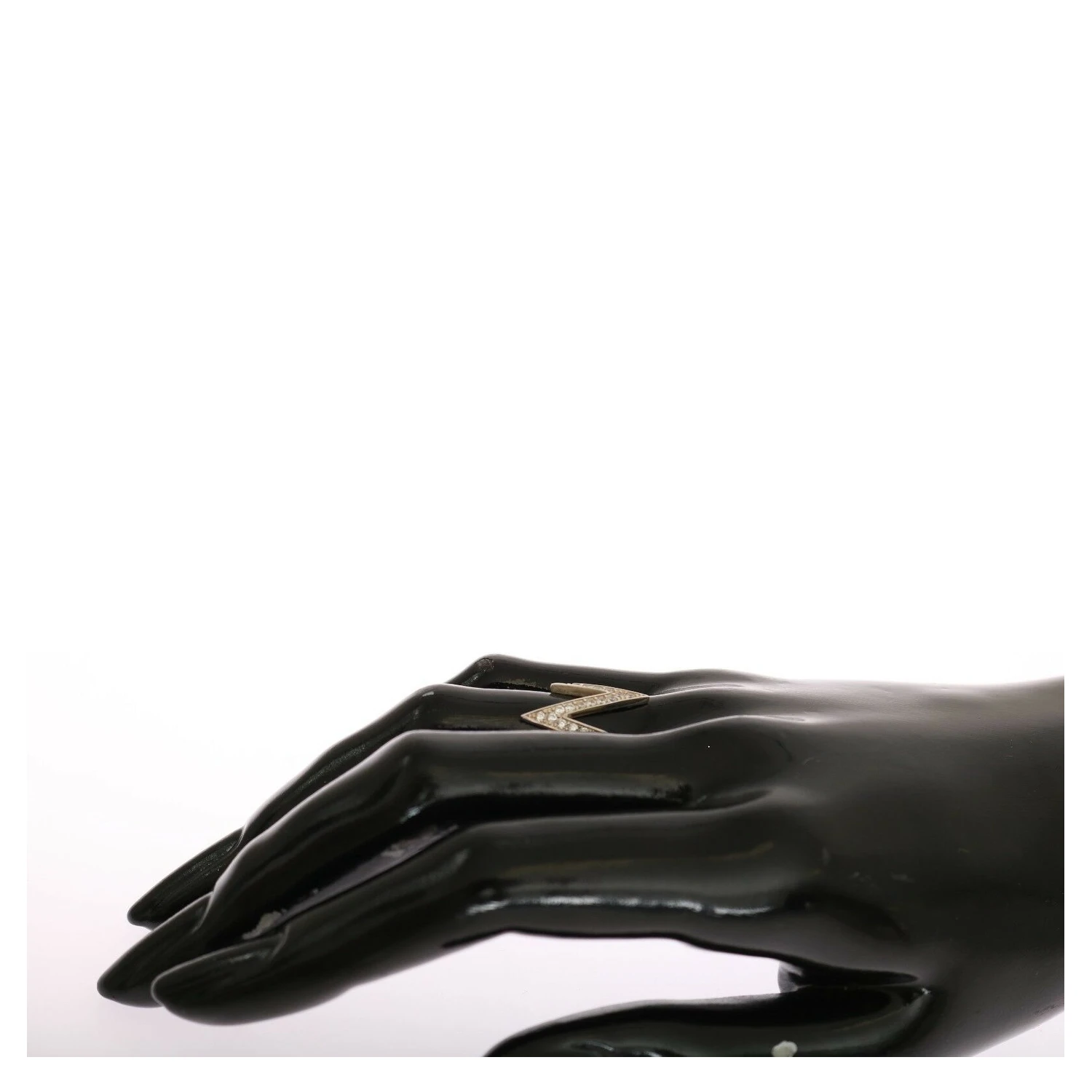 Silver Authentic Womens Clear Ring