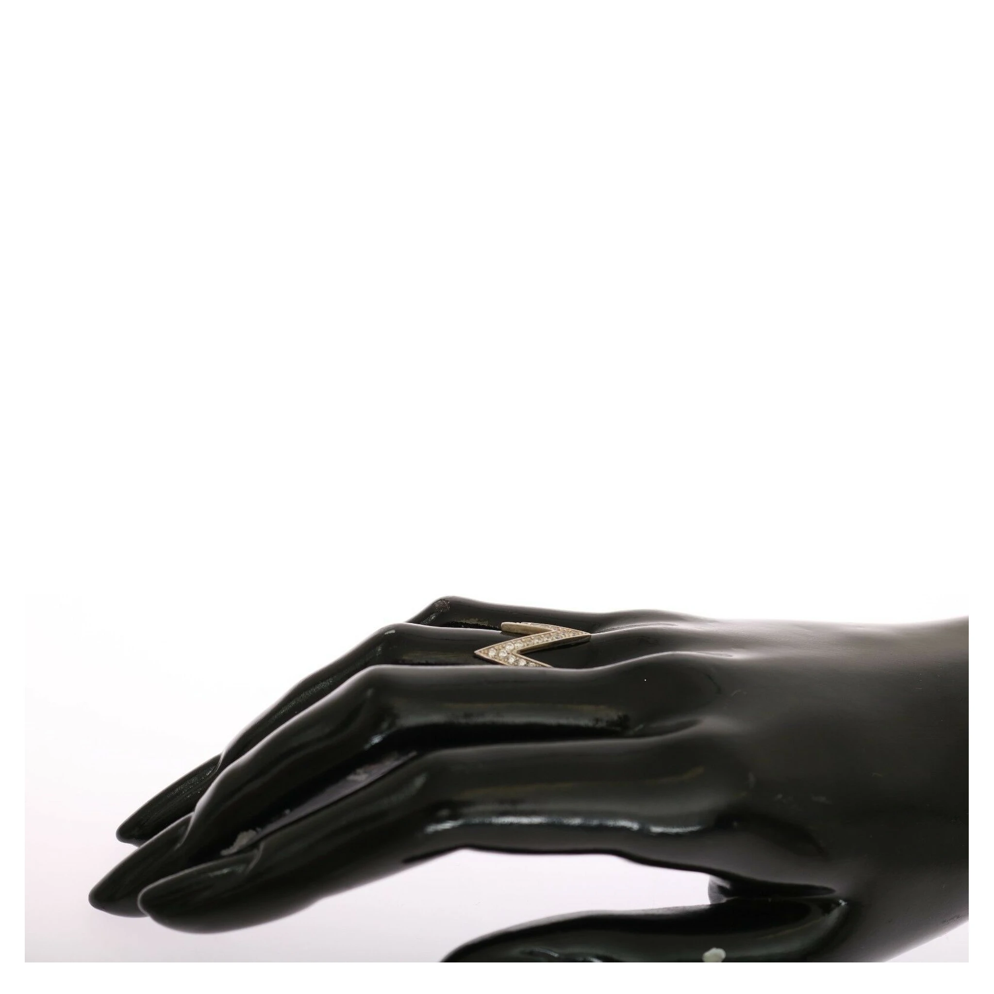 Silver Authentic Womens Clear Ring