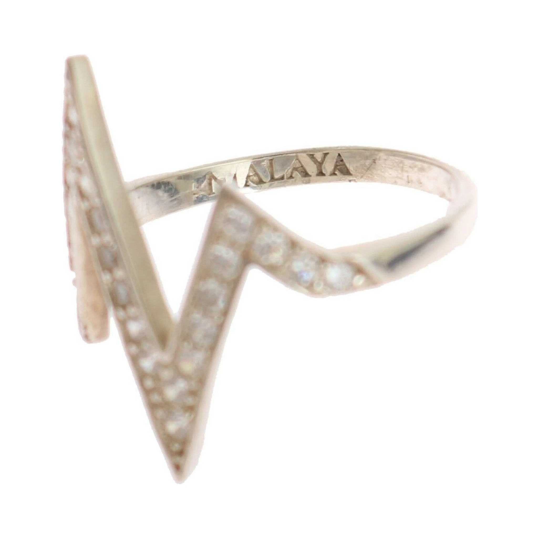 Silver Authentic Womens Clear Ring