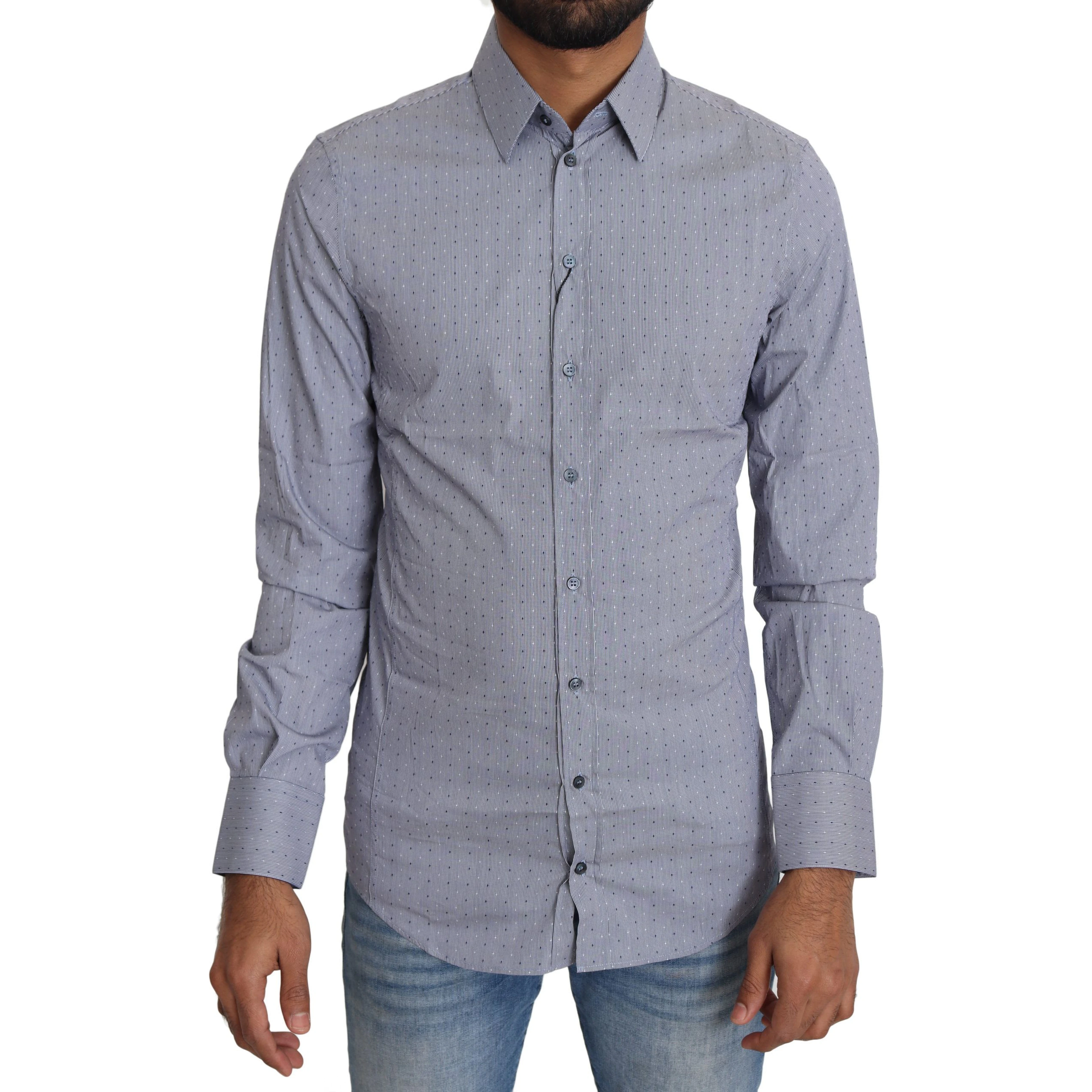 Gray Dotted Semi Fitted Formal SICILIA Shirt