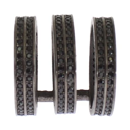 Black CZ Rhodium 925 Silver Ring