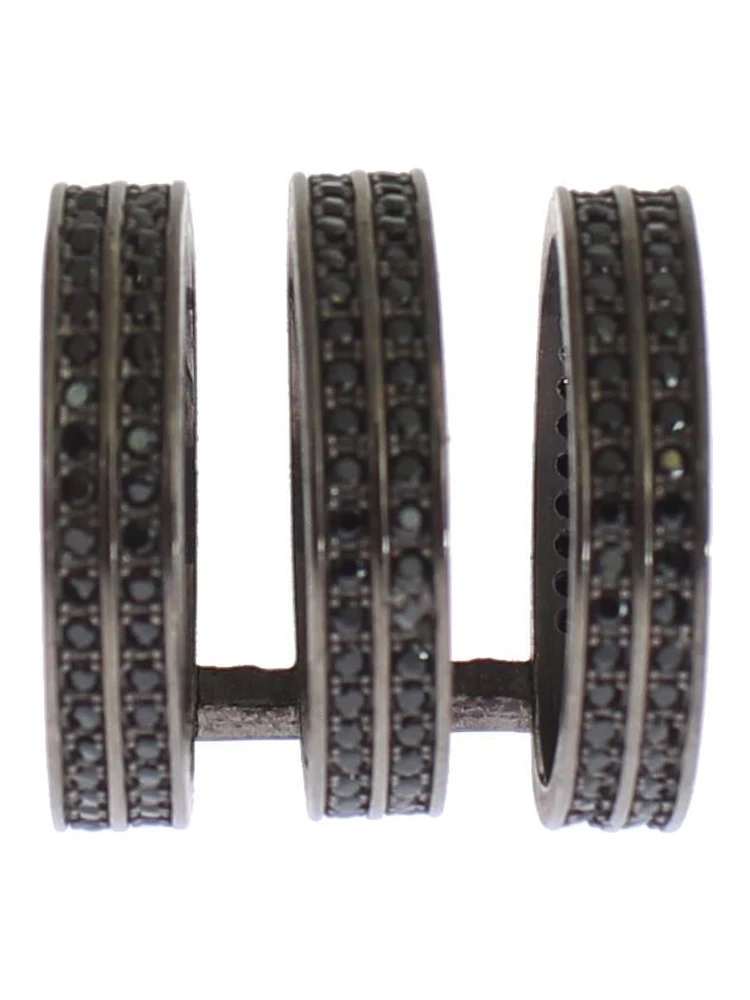 Black CZ Rhodium 925 Silver Ring