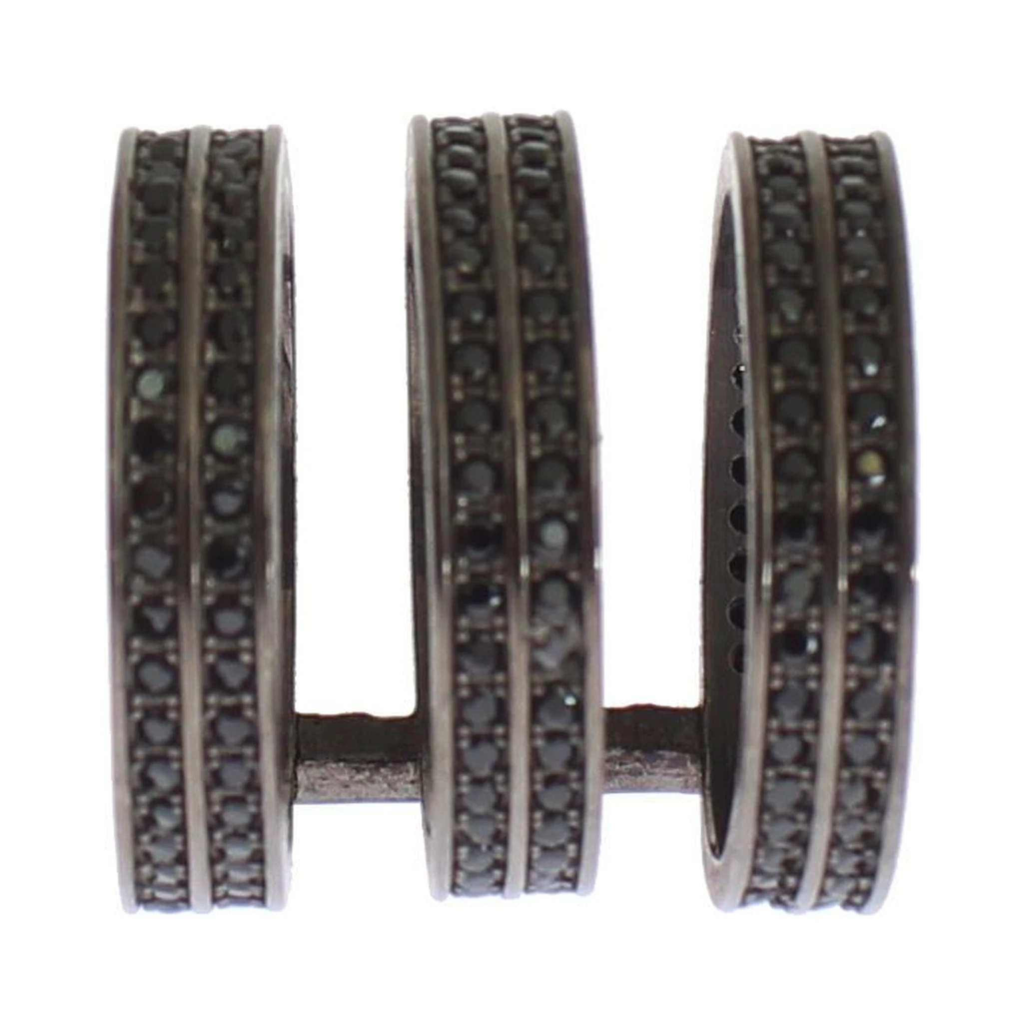 Black CZ Rhodium 925 Silver Ring