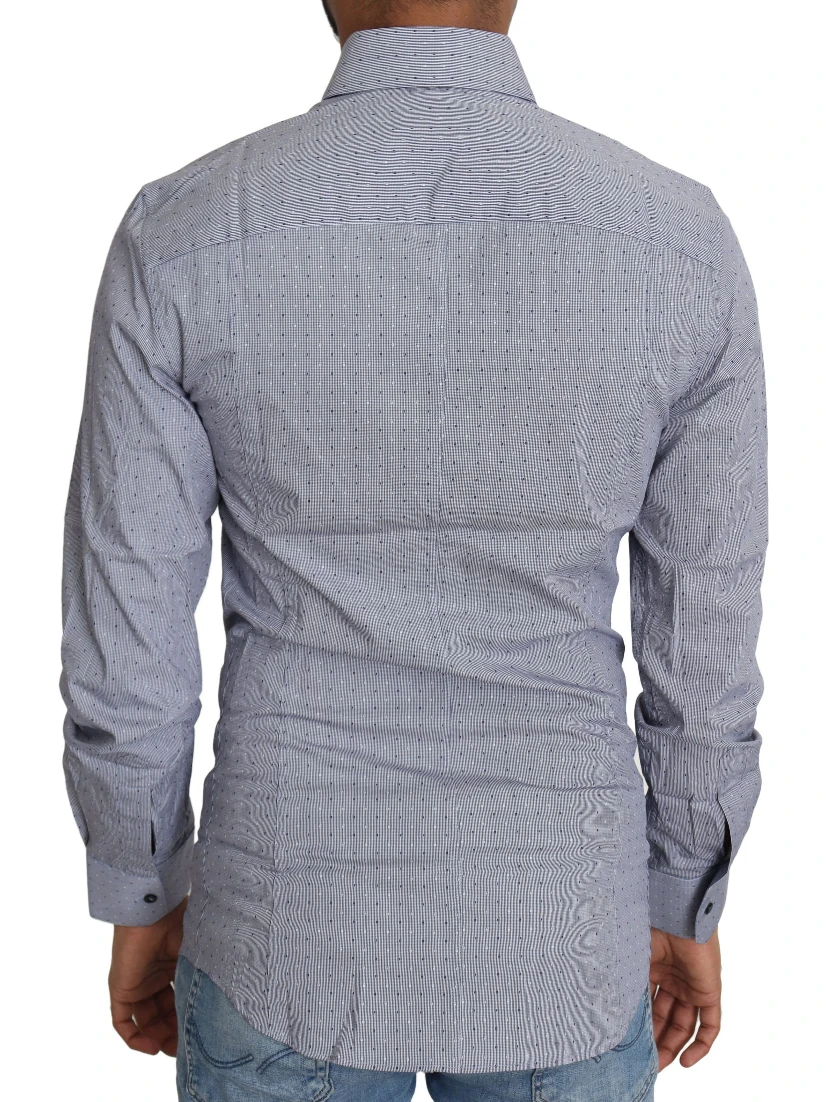 Gray Dotted Semi Fitted Formal SICILIA Shirt
