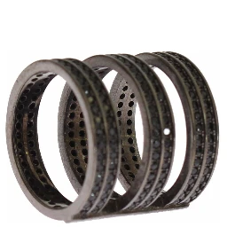 Black CZ Rhodium 925 Silver Ring