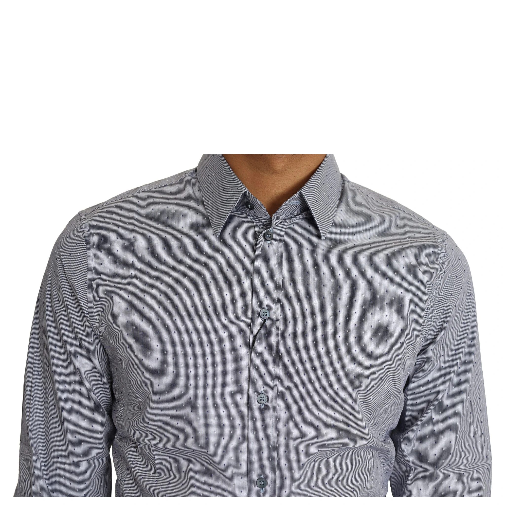 Gray Dotted Semi Fitted Formal SICILIA Shirt