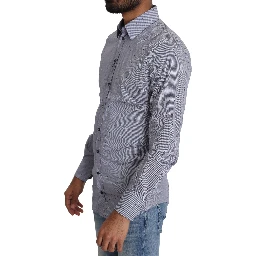 Gray Dotted Semi Fitted Formal SICILIA Shirt