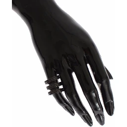 Black CZ Rhodium 925 Silver Ring