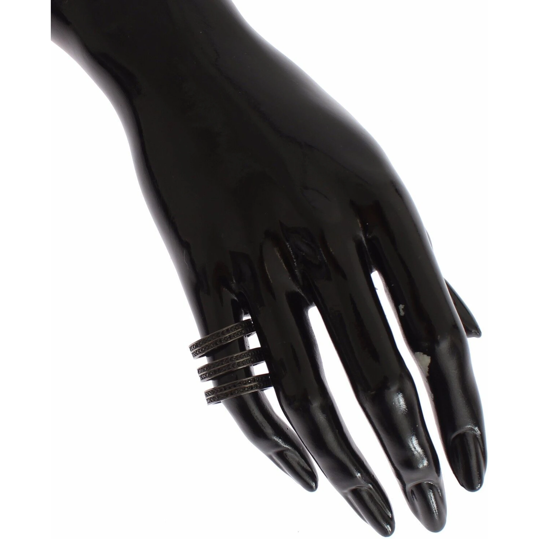 Black CZ Rhodium 925 Silver Ring