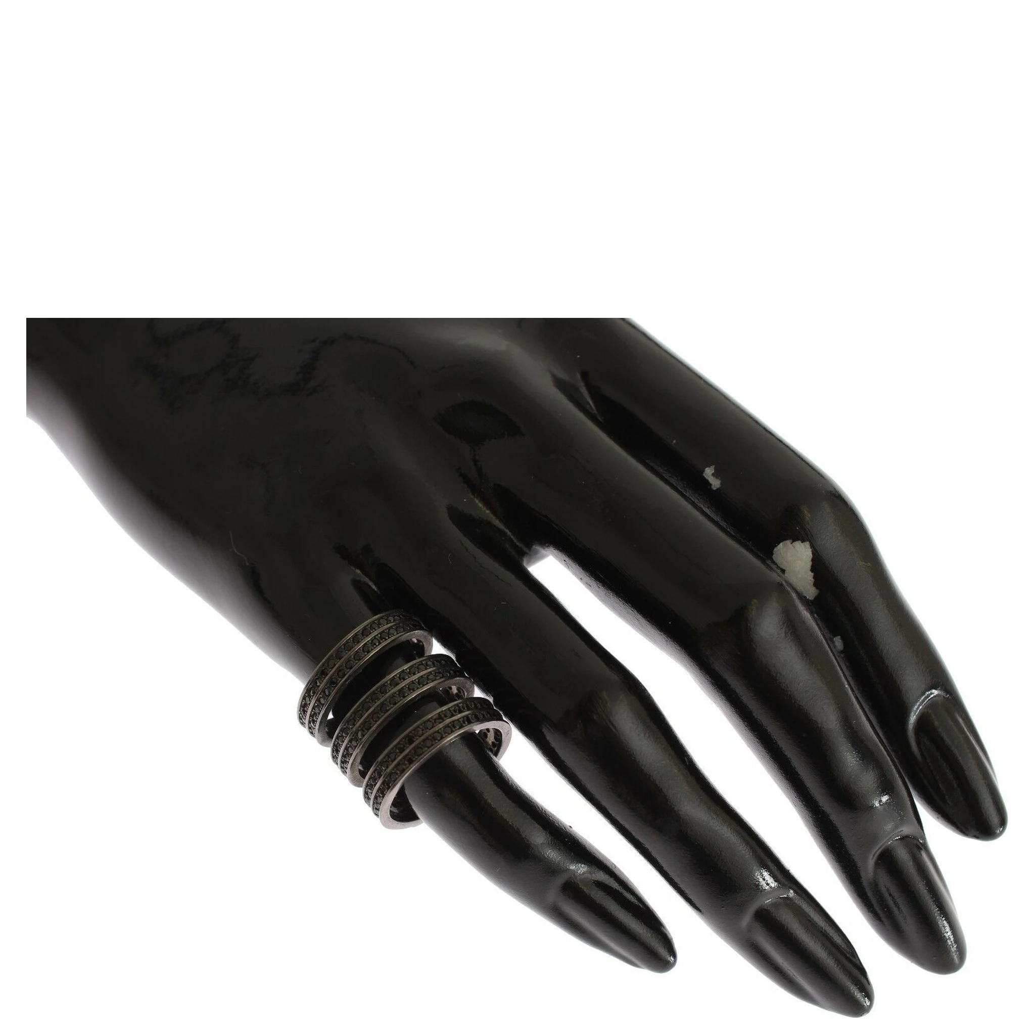 Black CZ Rhodium 925 Silver Ring