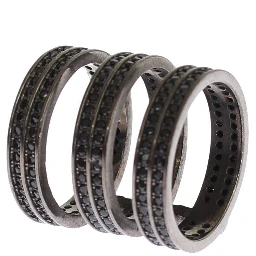 Black CZ Rhodium 925 Silver Ring