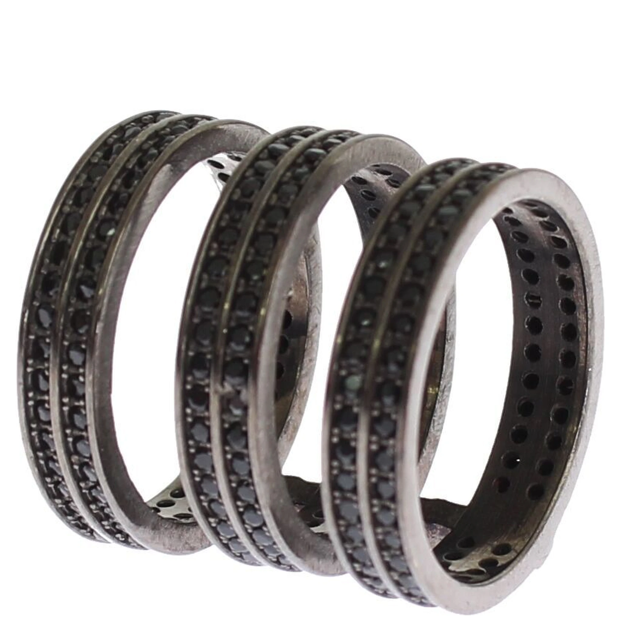 Black CZ Rhodium 925 Silver Ring