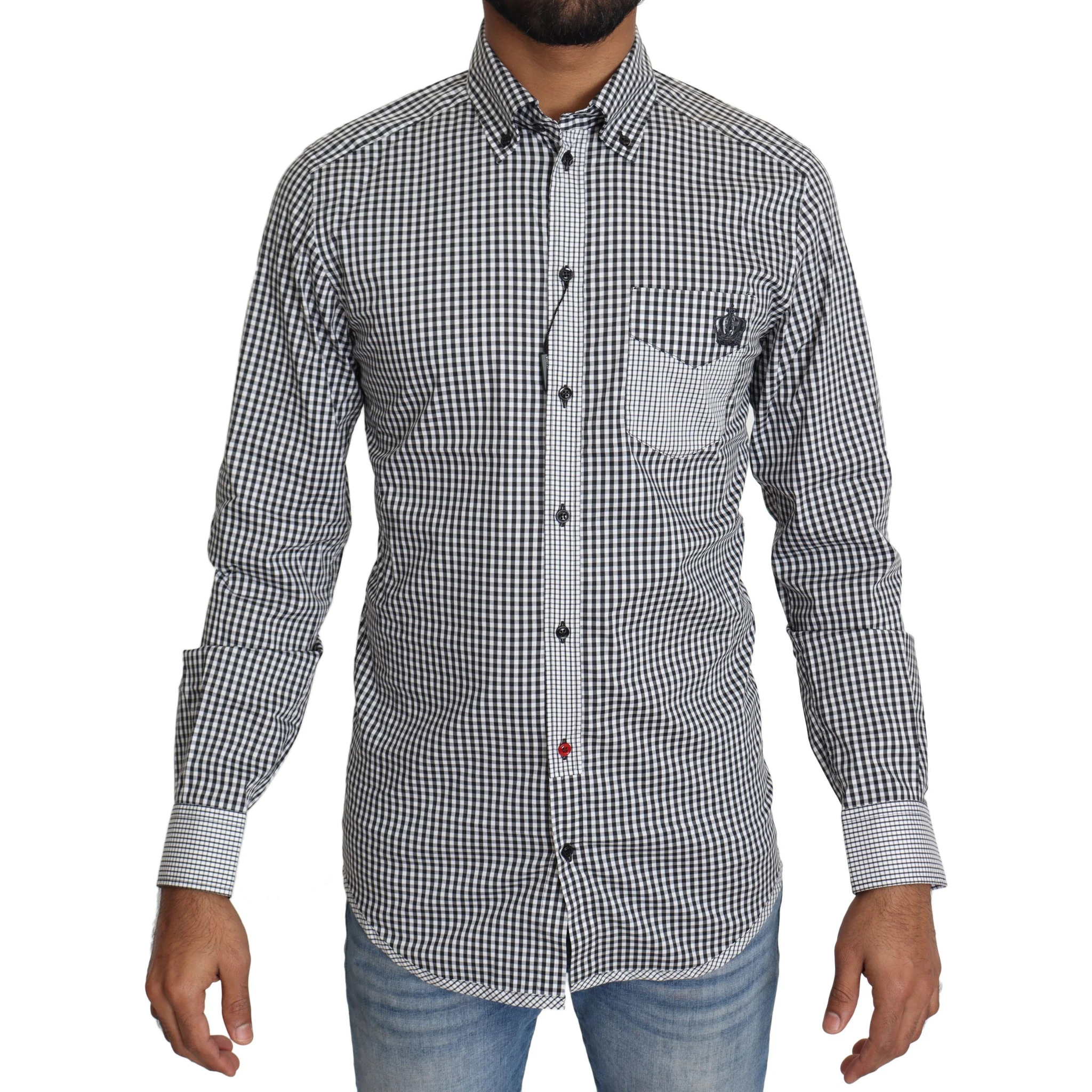 Black White Checkered Casual Shirt