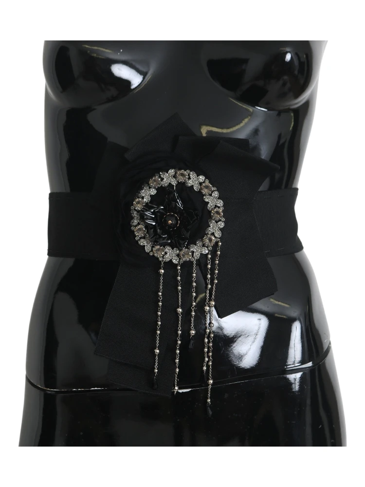 Black Crystal Brooch Wide Wai SATORIA Belt