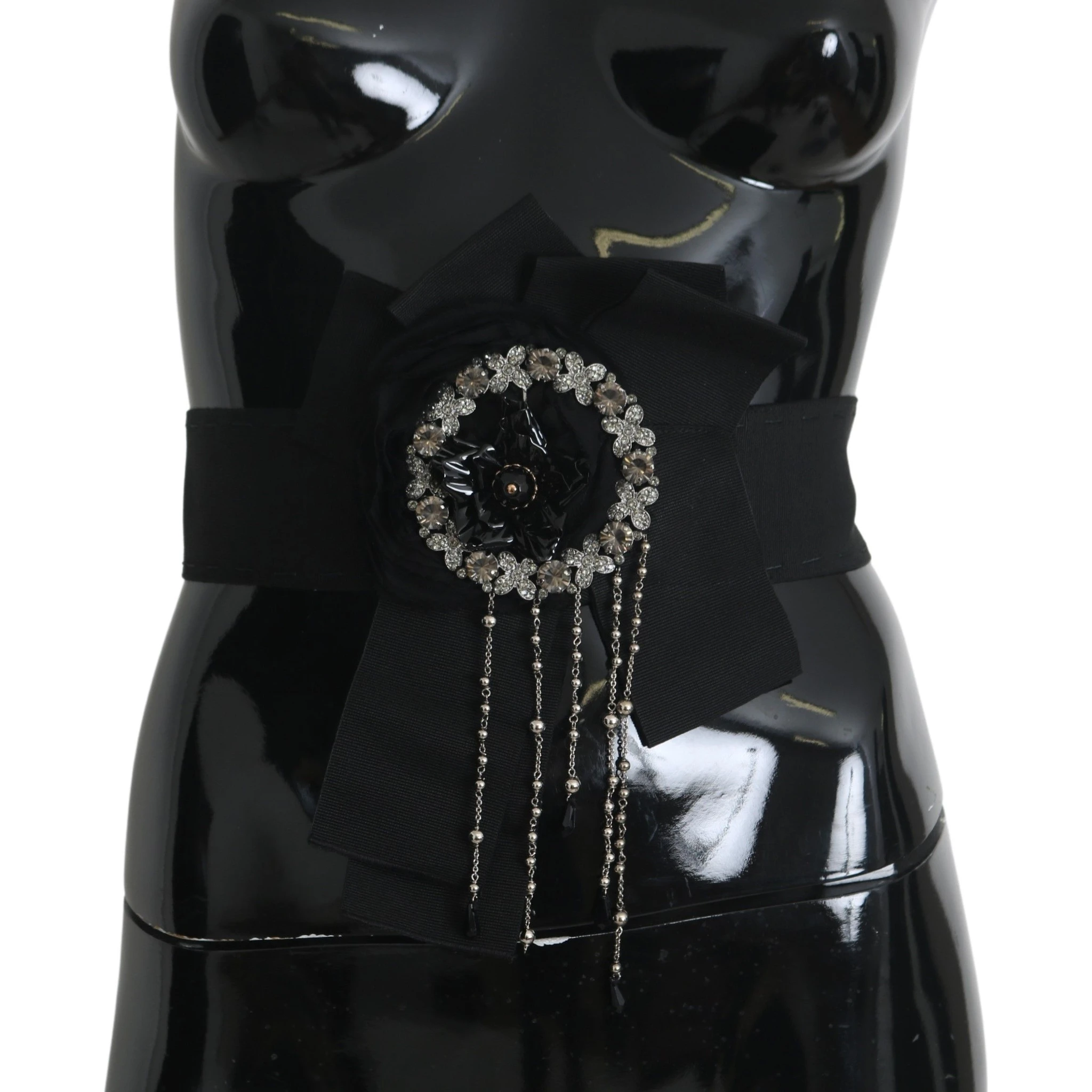 Black Crystal Brooch Wide Wai SATORIA Belt