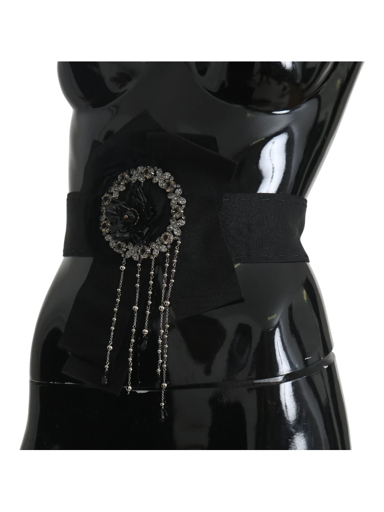 Black Crystal Brooch Wide Wai SATORIA Belt alternative